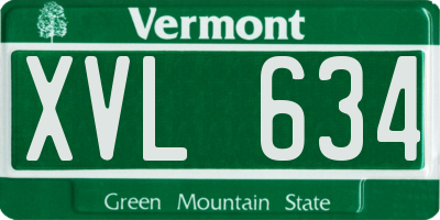 VT license plate XVL634