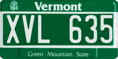 VT license plate XVL635