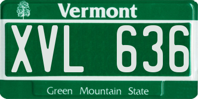 VT license plate XVL636