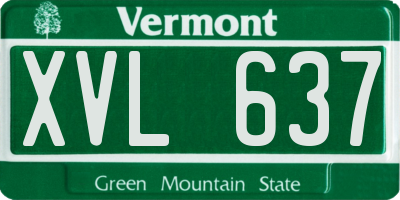 VT license plate XVL637