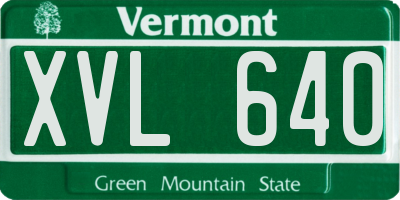 VT license plate XVL640
