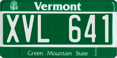 VT license plate XVL641