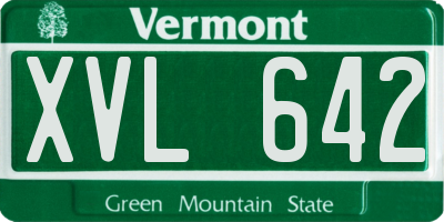 VT license plate XVL642