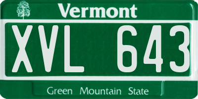 VT license plate XVL643