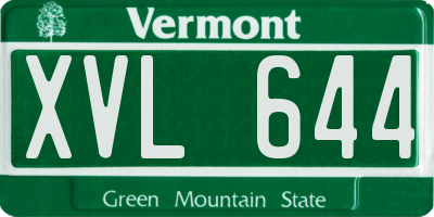 VT license plate XVL644