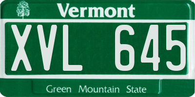 VT license plate XVL645