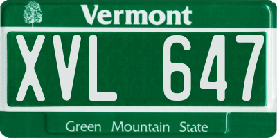 VT license plate XVL647