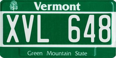 VT license plate XVL648