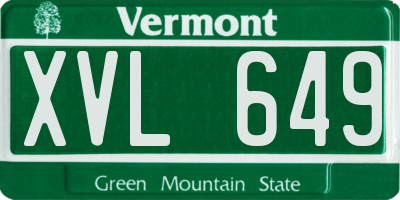 VT license plate XVL649