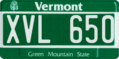 VT license plate XVL650