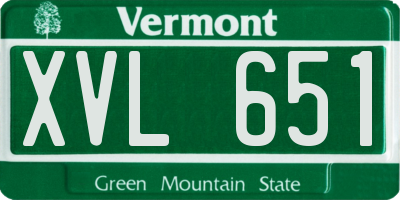 VT license plate XVL651