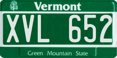 VT license plate XVL652