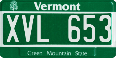 VT license plate XVL653