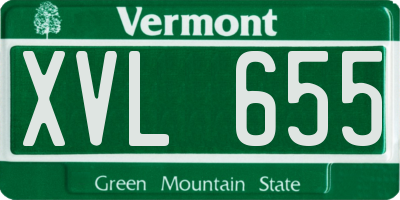 VT license plate XVL655