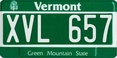 VT license plate XVL657