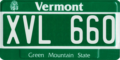 VT license plate XVL660