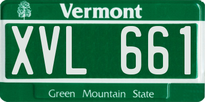VT license plate XVL661