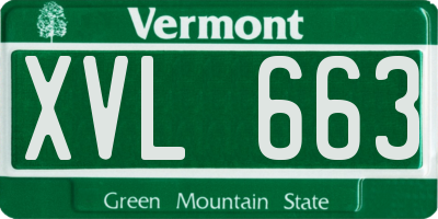 VT license plate XVL663