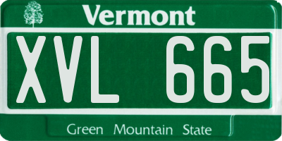 VT license plate XVL665