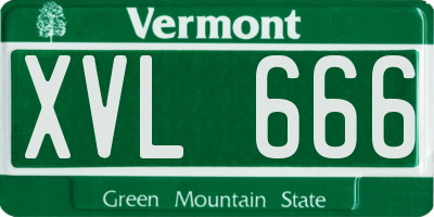 VT license plate XVL666