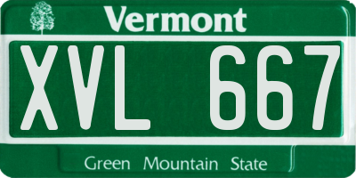 VT license plate XVL667