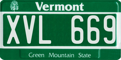 VT license plate XVL669