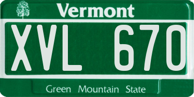 VT license plate XVL670