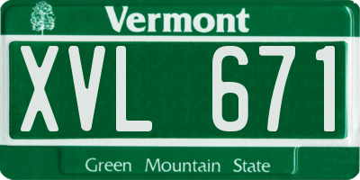 VT license plate XVL671