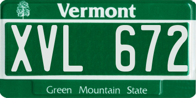 VT license plate XVL672