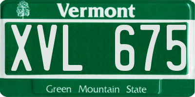 VT license plate XVL675