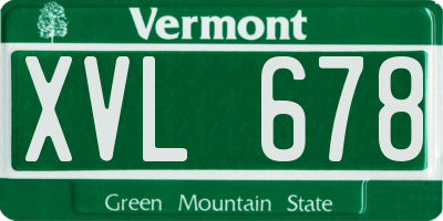 VT license plate XVL678