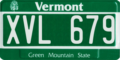 VT license plate XVL679