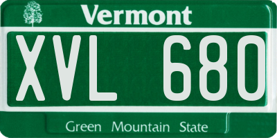VT license plate XVL680