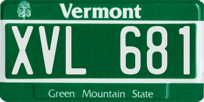 VT license plate XVL681