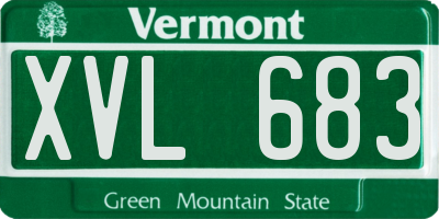 VT license plate XVL683
