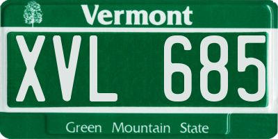 VT license plate XVL685