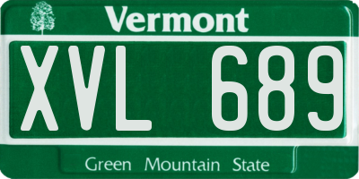 VT license plate XVL689