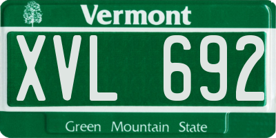 VT license plate XVL692