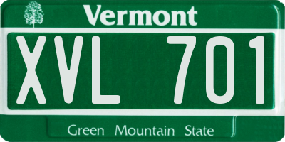 VT license plate XVL701