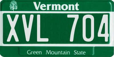 VT license plate XVL704