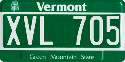 VT license plate XVL705