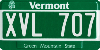 VT license plate XVL707