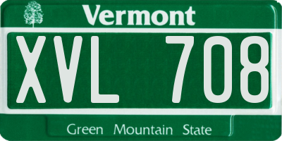 VT license plate XVL708