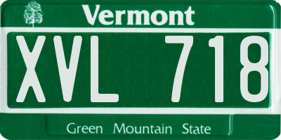 VT license plate XVL718