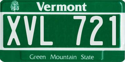 VT license plate XVL721