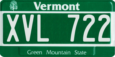 VT license plate XVL722
