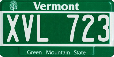 VT license plate XVL723