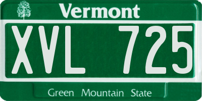 VT license plate XVL725
