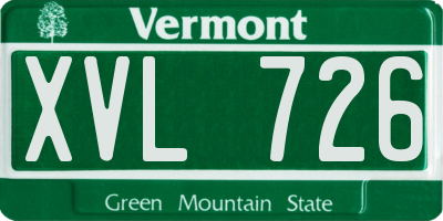 VT license plate XVL726