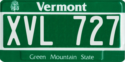 VT license plate XVL727